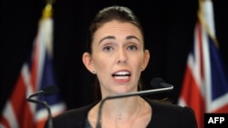 Thủ tướng Jacinda Ardern trong cuộc họp báo sau khi đạt được quyết định chính thức về luật cải cách về súng ống với nội các ở Wellington vào ngày 18/3/2019.